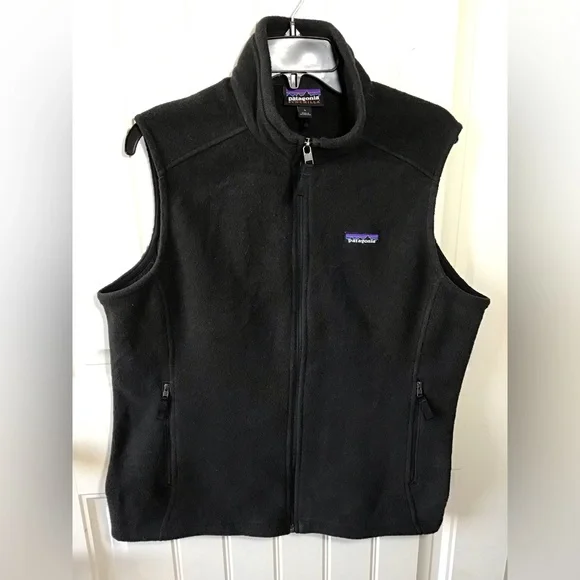 🏔Patagonia Women’s Synchilla Fleece Vest Black Size L Full Zip Outdoor Layer - Picture 3 of 12